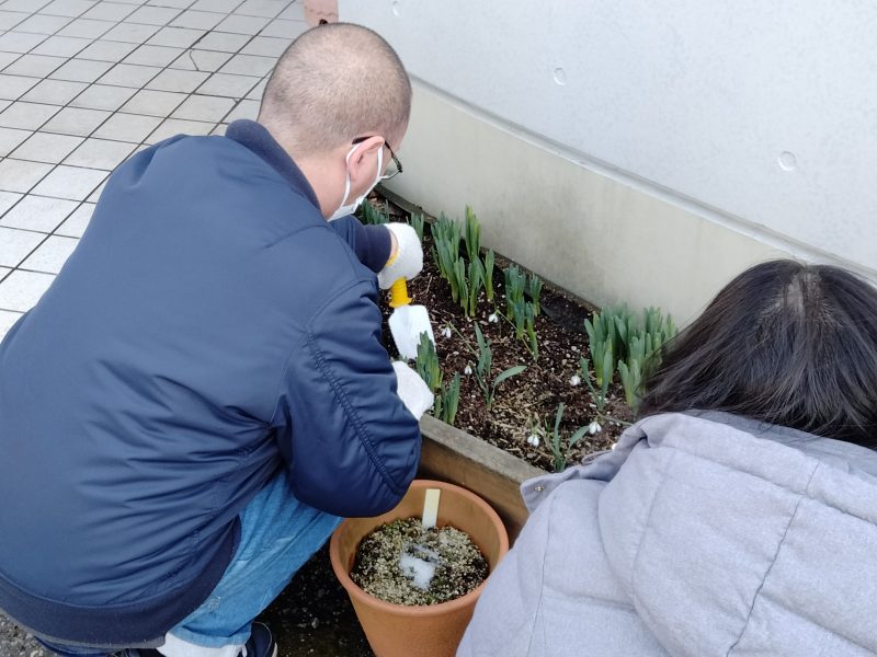 写真：花の手入れの様子1